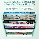 KINGRID T90 Tablette Android 16, 24GO RAM + 128GO ROM, Tablette Tactile 11 Pouces FHD avec Clavier Et Souris, 5G WiFi, 8000mAh, Widevine L1, Double Caméra, Reconnaissance Faciale, GPS, ÉTui