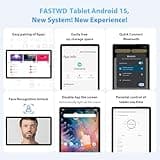 FASTWD Android 15 Tablet 11 Pouces Tablette tactiles Con 4G LTE /5G WiFi,Octa-Core,Gemini AI,36GB RAM+256GB ROM,9580mAh,Face ID,TÜV,GMS,GPS,BT5,Tablette avec Clavier,Noir