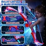 Jouet Garçon 3-12 Ans, ArcFlèche Spider avec Lumières LED Rouges & Bleues, Carquois Spider & Cible Toile Jeux d’Extérieur Enfant 3-12 Ans Cadeau Anniversaire 3 4 5 6 7 8 9 10 Ans Jouets pour Enfants