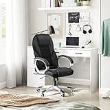 SONGMICS Chaise Bureau Ergonomique, Fauteuil Gamer, Siège Gaming Pivotant, Hauteur Réglable, pour Bureau, Télétravail, avec Roulettes, Noir OBG22B 73 x 70 x 122 cm