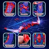 Jouet Garçon 3-12 Ans, ArcFlèche Spider avec Lumières LED Rouges & Bleues, Carquois Spider & Cible Toile Jeux d’Extérieur Enfant 3-12 Ans Cadeau Anniversaire 3 4 5 6 7 8 9 10 Ans Jouets pour Enfants