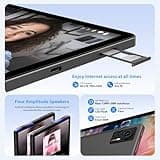 FASTWD Android 15 Tablet 11 Pouces Tablette tactiles Con 4G LTE /5G WiFi,Octa-Core,Gemini AI,36GB RAM+256GB ROM,9580mAh,Face ID,TÜV,GMS,GPS,BT5,Tablette avec Clavier,Noir